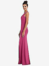 Side View Thumbnail - Tea Rose Criss-Cross Cutout Back Maxi Dress with Front Slit