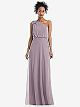 Front View Thumbnail - Lilac Dusk One-Shoulder Bow Blouson Bodice Maxi Dress