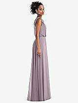 Side View Thumbnail - Lilac Dusk One-Shoulder Bow Blouson Bodice Maxi Dress