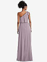 Rear View Thumbnail - Lilac Dusk One-Shoulder Bow Blouson Bodice Maxi Dress