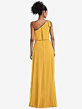 Rear View Thumbnail - NYC Yellow One-Shoulder Bow Blouson Bodice Maxi Dress