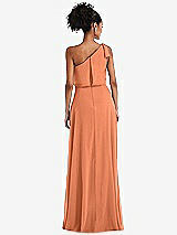 Rear View Thumbnail - Sweet Melon One-Shoulder Bow Blouson Bodice Maxi Dress
