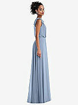 Side View Thumbnail - Cloudy One-Shoulder Bow Blouson Bodice Maxi Dress