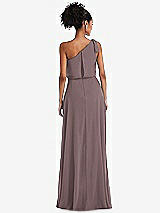 Rear View Thumbnail - French Truffle One-Shoulder Bow Blouson Bodice Maxi Dress