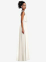 Side View Thumbnail - Ivory One-Shoulder Bow Blouson Bodice Maxi Dress