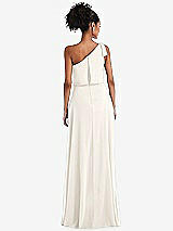 Rear View Thumbnail - Ivory One-Shoulder Bow Blouson Bodice Maxi Dress