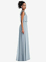 Side View Thumbnail - Mist One-Shoulder Bow Blouson Bodice Maxi Dress