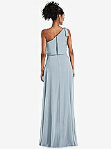 Rear View Thumbnail - Mist One-Shoulder Bow Blouson Bodice Maxi Dress