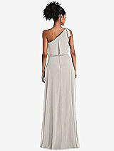 Rear View Thumbnail - Oyster One-Shoulder Bow Blouson Bodice Maxi Dress