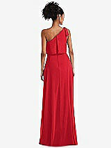 Rear View Thumbnail - Parisian Red One-Shoulder Bow Blouson Bodice Maxi Dress