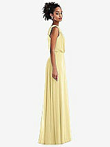 Side View Thumbnail - Pale Yellow One-Shoulder Bow Blouson Bodice Maxi Dress