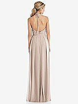 Rear View Thumbnail - Cameo Tie-Neck Lace Halter Pleated Skirt Maxi Dress