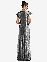 Rear View Thumbnail - Stardust Cap Sleeve Wrap Bodice Sequin Maxi Dress