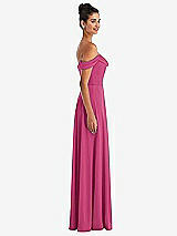 Side View Thumbnail - Tea Rose Off-the-Shoulder Draped Neckline Maxi Dress