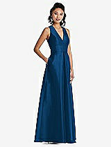 Side View Thumbnail - Comet Plunging Neckline Pleated Skirt Maxi Dress with Pockets