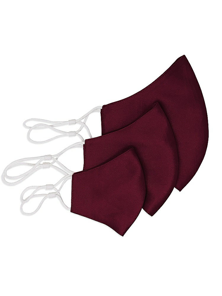 Back View - Cabernet Satin Twill Reusable Face Mask
