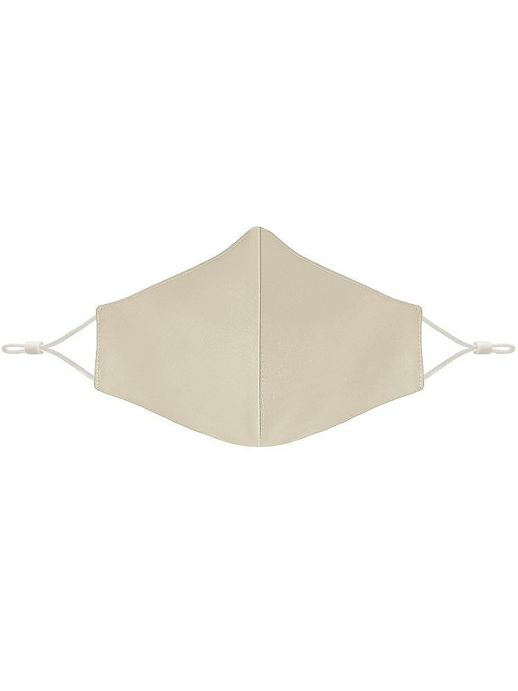 Front View - Champagne Satin Twill Reusable Face Mask