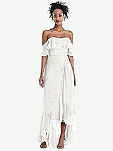 Front View Thumbnail - Spring Fling Off-the-Shoulder Ruffled High Low Maxi Dress