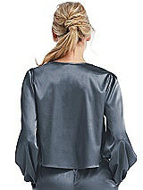 Rear View Thumbnail - Silverstone Satin Pullover Puff Sleeve Top - Parker