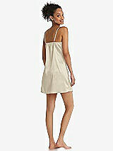 Rear View Thumbnail - Champagne Mini Stretch Satin Slip with Adjustable Straps - Kyle