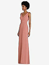 Side View Thumbnail - Desert Rose Square Low-Back A-Line Dress with Front Slit and Pockets