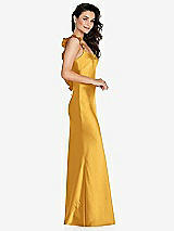 Side View Thumbnail - NYC Yellow Ruffle Trimmed Open-Back Maxi Slip Dress