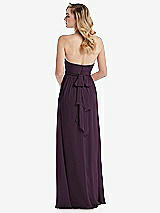 Alt View 7 Thumbnail - Aubergine Empire Waist Shirred Skirt Convertible Sash Tie Maxi Dress