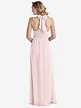 Rear View Thumbnail - Ballet Pink Empire Waist Shirred Skirt Convertible Sash Tie Maxi Dress
