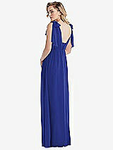 Alt View 2 Thumbnail - Cobalt Blue Empire Waist Shirred Skirt Convertible Sash Tie Maxi Dress
