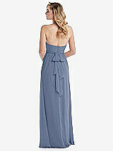 Alt View 7 Thumbnail - Larkspur Blue Empire Waist Shirred Skirt Convertible Sash Tie Maxi Dress