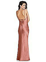 Alt View 1 Thumbnail - Desert Rose V-Neck Convertible Strap Bias Slip Dress with Front Slit