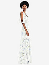 Alt View 2 Thumbnail - Bleu Garden V-Neck Split Sleeve Blouson Bodice Maxi Dress