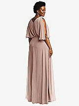 Rear View Thumbnail - Neu Nude V-Neck Split Sleeve Blouson Bodice Maxi Dress