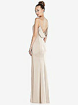Side View Thumbnail - Oat Draped Cowl-Back Princess Line Dress with Front Slit