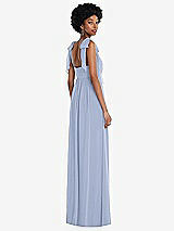 Rear View Thumbnail - Sky Blue Convertible Tie-Shoulder Empire Waist Maxi Dress