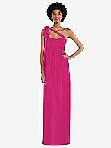 Alt View 2 Thumbnail - Think Pink Convertible Tie-Shoulder Empire Waist Maxi Dress