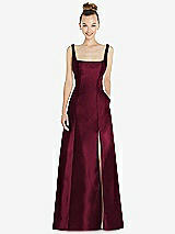 Front View Thumbnail - Cabernet Sleeveless Square-Neck Princess Line Gown with Pockets