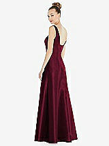 Rear View Thumbnail - Cabernet Sleeveless Square-Neck Princess Line Gown with Pockets