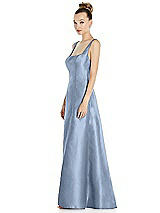 Side View Thumbnail - Cloudy Sleeveless Square-Neck Princess Line Gown with Pockets