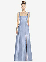 Front View Thumbnail - Sky Blue Sleeveless Square-Neck Princess Line Gown with Pockets