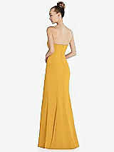 Rear View Thumbnail - NYC Yellow Strapless Princess Line Crepe Mermaid Gown
