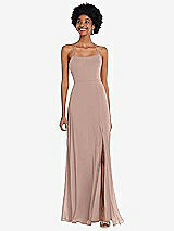 Alt View 1 Thumbnail - Neu Nude Scoop Neck Convertible Tie-Strap Maxi Dress with Front Slit