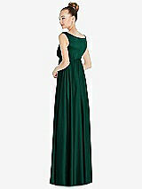 Rear View Thumbnail - Hunter Green Convertible Strap Empire Waist Satin Maxi Dress