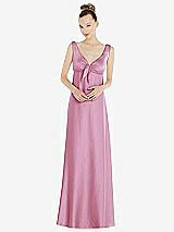 Alt View 1 Thumbnail - Powder Pink Convertible Strap Empire Waist Satin Maxi Dress