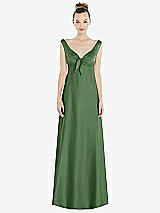 Side View Thumbnail - Vineyard Green Convertible Strap Empire Waist Satin Maxi Dress