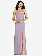 Front View Thumbnail - Lilac Haze Strapless Scoop Back Maxi Dress with Front Slit