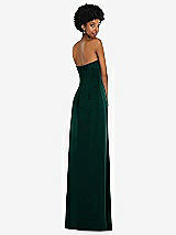 Alt View 6 Thumbnail - Evergreen Draped Satin Grecian Column Gown with Convertible Straps