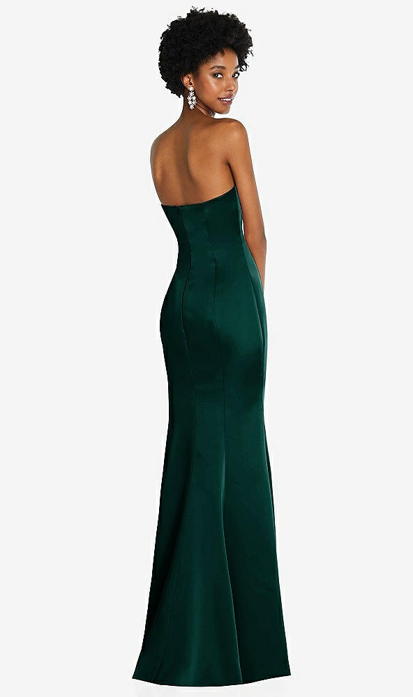 Back View - Evergreen Strapless Princess Line Lux Charmeuse Mermaid Gown