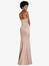 Rear View Thumbnail - Toasted Sugar Strapless Princess Line Lux Charmeuse Mermaid Gown