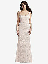 Front View Thumbnail - Ivory Scoop Back Sequin Lace Trumpet Gown